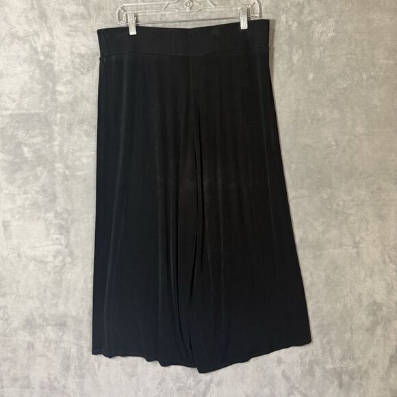 Chicos Travelers Women 3 Size XL Pants Black Pull On Wide Leg Comfort Crop - Picture 3 of 8